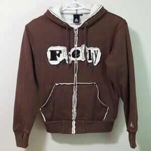 Firefly Men's Brown Fleeced Lined Hoodie With Spell Out Unisex